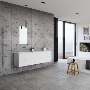 Pulcher Mood 180L Soft - Bathroom furniture 180x46 cm, Mathvid w/ SolidTec® sink