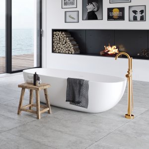 Semplice SBS600 - Freestanding tub fitting, Polished Brass Natural