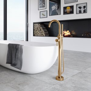 Semplice SBS600 - Freestanding tub fitting, Polished Brass Natural