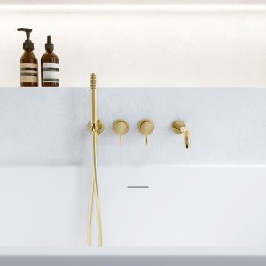 Semplice SBR801 S11 - Tub/shower, Polished Brass Natural