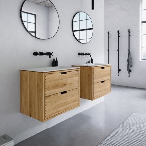 CPH Tapwork Soho 60 -  Snedkermøbel i Natur Eg inkl. Mathvid SolidTec vask