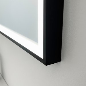 Pulcher Soho Mirror PSM-6080 - 60x80 cm., mirror w/light and light control, matt black frame