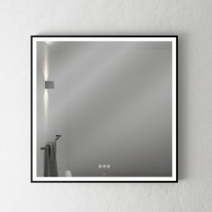Pulcher Soho Mirror PSM-8080 - 80x80 cm., mirror w/light and light control, matt black frame