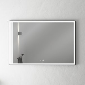 Pulcher Soho Mirror PSM-1280 - 120x80 cm. mirror w/light and light control, matt black frame
