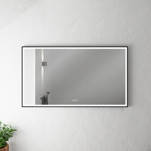 Pulcher Soho Mirror PSM-1480 - 140x80 cm., mirror w/light and light control, matt black frame