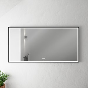 Pulcher Soho Mirror PSM-1680 - 160x80 cm., mirror w/light and light control, matt black frame