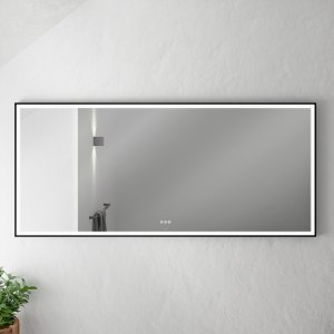 Pulcher Soho Mirror PSM-1880 - 180x80 cm., mirror w/light and light control, matt black frame