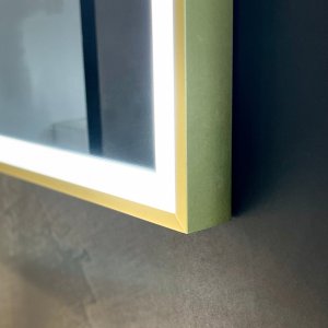 Pulcher Soho Mirror PSM-5070 - 50x70 cm. Mirror w/light and light control, Matt Brass colored frame