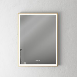 Pulcher Soho Mirror PSM-6080 - 60x80 cm. Mirror w/light and light control, Matt Brass colored frame