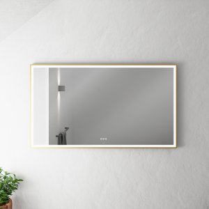 Pulcher Soho Mirror PSM-1480 - 140x80 cm. Mirror w/light and light control, Matt Brass colored frame
