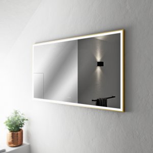Pulcher Soho Mirror PSM-1480 - 140x80 cm. Mirror w/light and light control, Matt Brass colored frame
