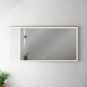 Pulcher Soho Mirror PSM-1680 - 160x80 cm. Mirror w/light and light control, Matt Brass colored frame