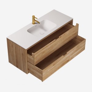 CPH Tapwork Soft 120 - Joinery furniture in Natural Oak incl. Mathvid SolidTec sink