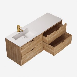CPH Tapwork Soho 140L - Joinery furniture in Natural Oak incl. Mathvid SolidTec sink