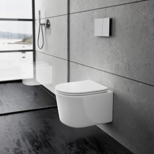 Soho PS2-18 - Toilet 49 cm, White, Rimless + EasyClean Coat
