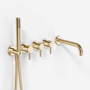 Semplice STB801 S11 - Thermostat set Tub/shower, Brass Natural