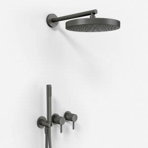 Semplice SBR801 S01 - Shower set, Ø24 cm, Wall, PVD Matt Gun Metal
