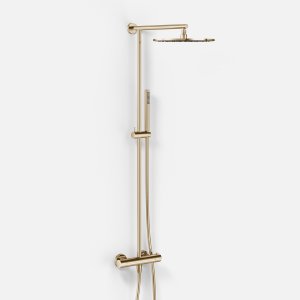 Semplice SRL10 S03 - Thermostat set, Rain DeLuxe RHB30, Ø30 cm., Polished Brass Natural