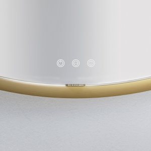 Pulcher Mood 1 PM1-080 - Ø80 cm Dew-free mirror w/light and light control, Brushed Brass