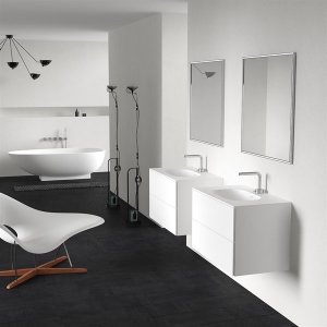 Block Soft 80 - Bathroom furniture 80x46 cm, Mathvid w/ SolidTec® sink