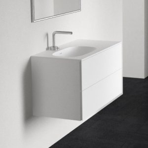 Block Soft 90L - Bathroom furniture 90x46 cm, Mathvid w/SolidTec® sink on the left