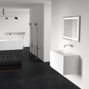 Block Soft 100 - Bathroom furniture 100x46, Mathvid w/ SolidTec® sink