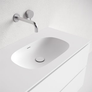 Block Soft 140D - Bathroom furniture 140x46 cm, Mathvid w/ SolidTec® double sink