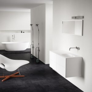 Block Soft 120R - Bathroom furniture 120x46 cm, Mathvid w/ SolidTec® sink on the right