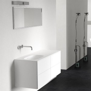 Block Soft 120L - Bathroom furniture 120x46 cm, Mathvid w/ SolidTec® sink on the left
