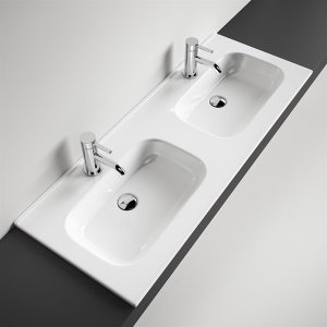 ArkiLife® Smart D 120 - 120.5x46.5 cm White porcelain sink