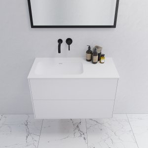 Pulcher Mood 90L Soft - Bathroom furniture 90x46 cm, Mathvid w/ SolidTec® sink