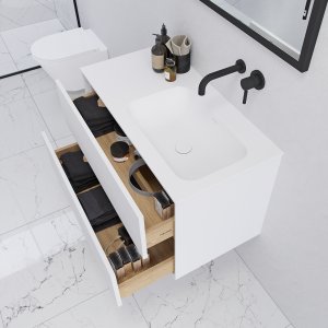 Pulcher Mood 90R Soft - Bathroom furniture 90x46 cm, Mathvid w/ SolidTec® sink