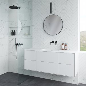 Pulcher Mood 140 Soft - Bathroom furniture 140x46, Mathvid w/ SolidTec® sink