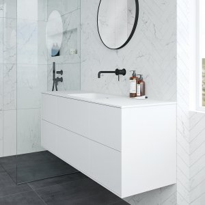 Pulcher Mood 140 Soft - Bathroom furniture 140x46, Mathvid w/ SolidTec® sink