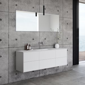 Pulcher Mood 160 Soft - Bathroom furniture 160x46 cm, Mathvid w/ SolidTec® sink