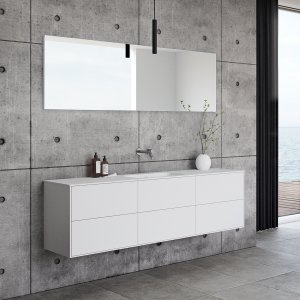 Pulcher Mood 180 Soft - Bathroom furniture 180x46 cm, Mathvid w/ SolidTec® sink
