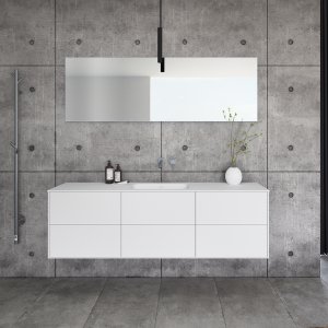 Pulcher Mood 180 Soft - Bathroom furniture 180x46 cm, Mathvid w/ SolidTec® sink