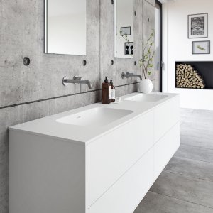 Pulcher Mood 180D Soft - Bathroom furniture 180x46 cm, Mathvid w/ SolidTec® sink