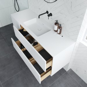 Pulcher Mood 140 Soho - Bathroom furniture 140x46 cm, Mathvid w/ SolidTec® sink