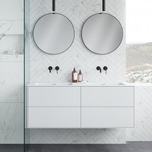 Pulcher Mood 140D Soho - Bathroom furniture 140x46 cm, Mathvid w/ SolidTec® sink